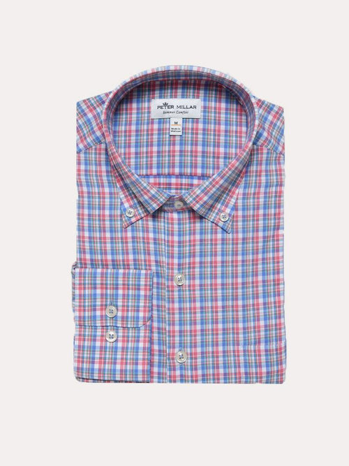Peter Millar Stribling Plaid Performance Stretch Sport Shirt