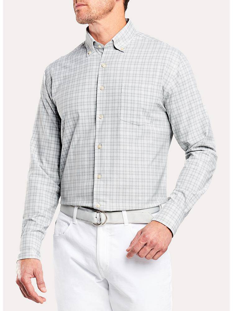 Peter Millar Men's Austin Natural Touch Performance Sport Shirt - Saint Bernard