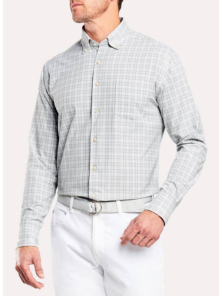 Peter Millar Men's Austin Natural Touch Performance Sport Shirt - Saint Bernard