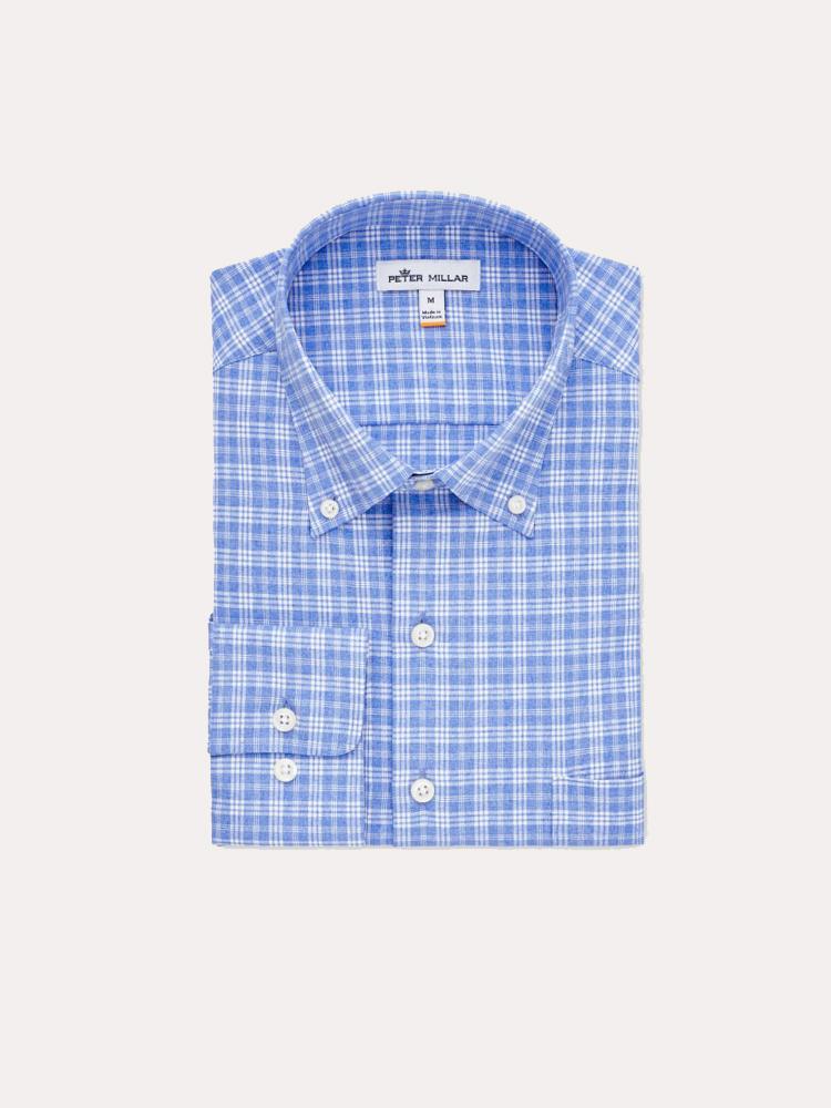 Peter Millar Men's Austin Natural Touch Performance Sport Shirt - Saint Bernard