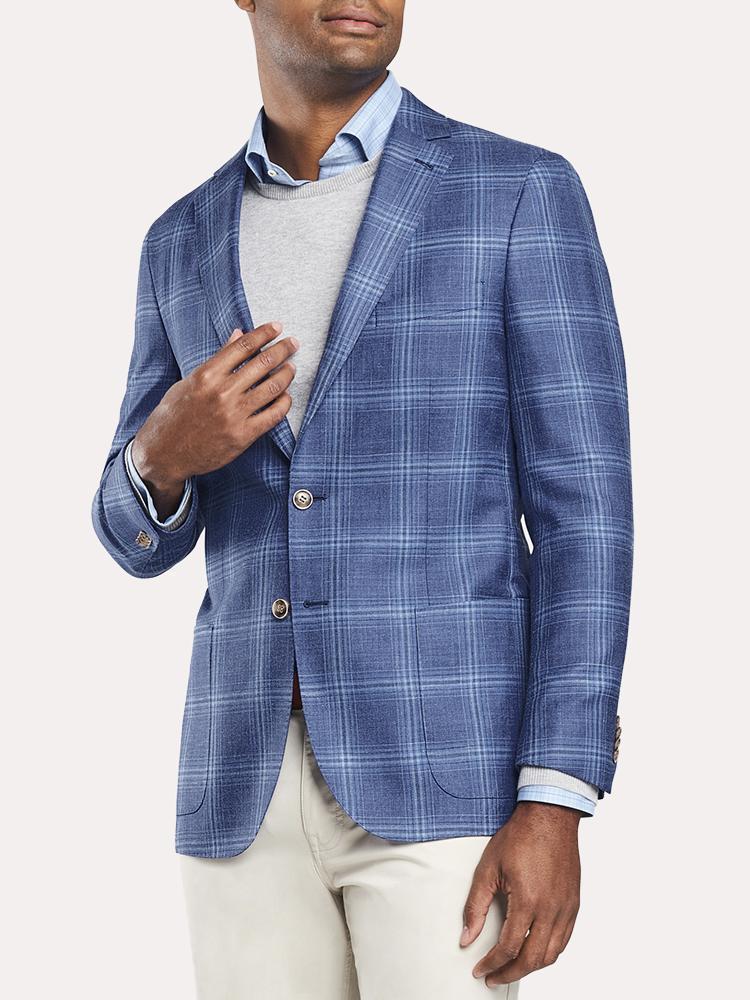Peter Millar Men's Classic Windowpane Soft Jacket - Saint Bernard