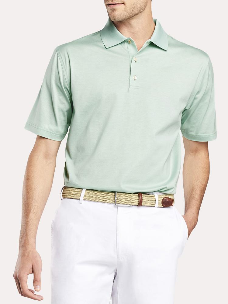 Peter Millar Men's Crown Ease Solid Cotton Lisle Polo - Saint Bernard
