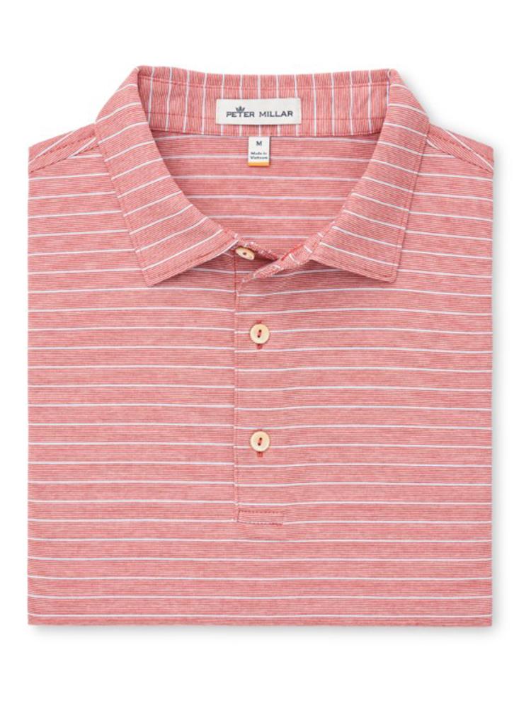 Peter Millar Men's Jackson Stripe Cotton Lisle Polo - Saint Bernard