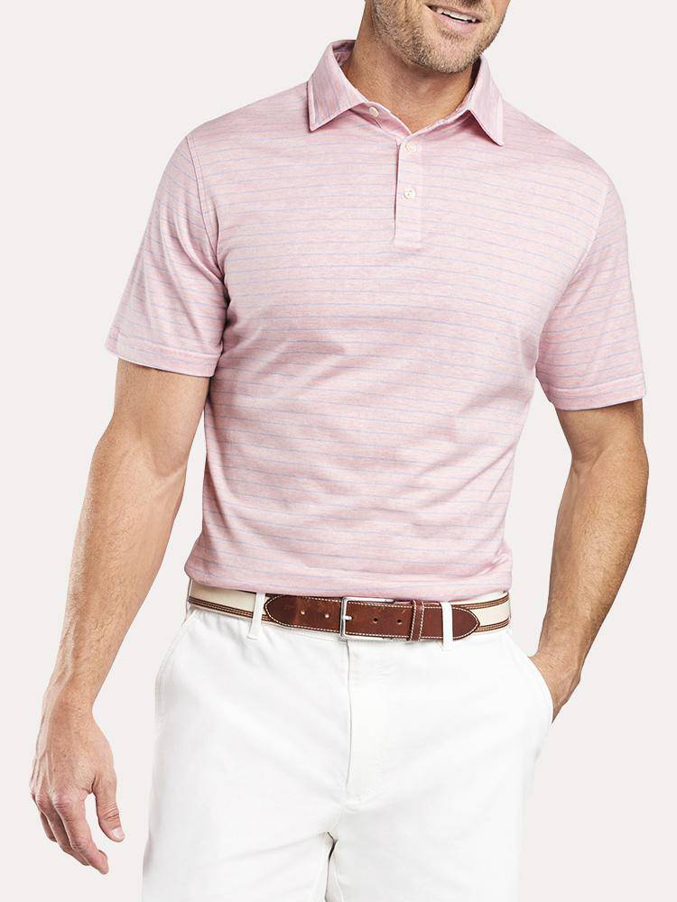 Peter Millar Crown Cool Striped Polo - Saint Bernard