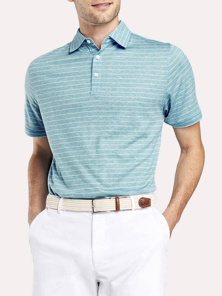 Peter Millar Crown Cool Striped Polo - Saint Bernard