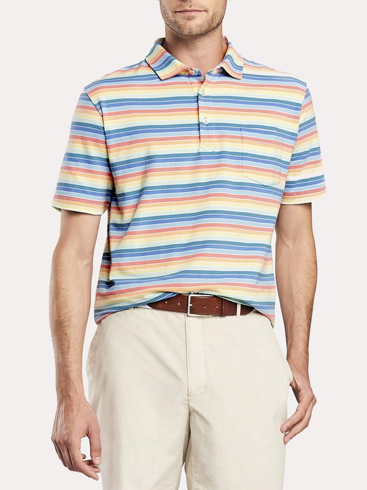 Peter Millar Cannon Beach Stripe Polo - Saint Bernard
