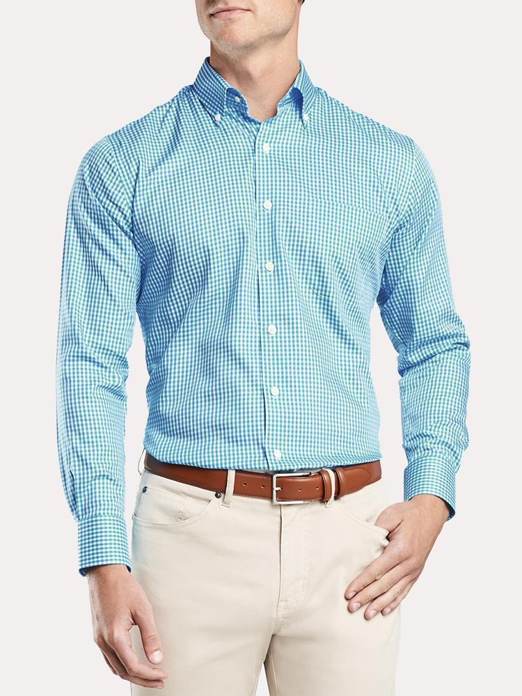 Peter Millar Crown Soft Stretch Gingham Sport Shirt - Saint Bernard