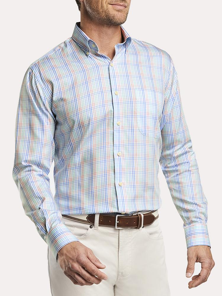 Peter Millar Crown Soft Old Town Multi Gingham Sport Shirt - Saint Bernard