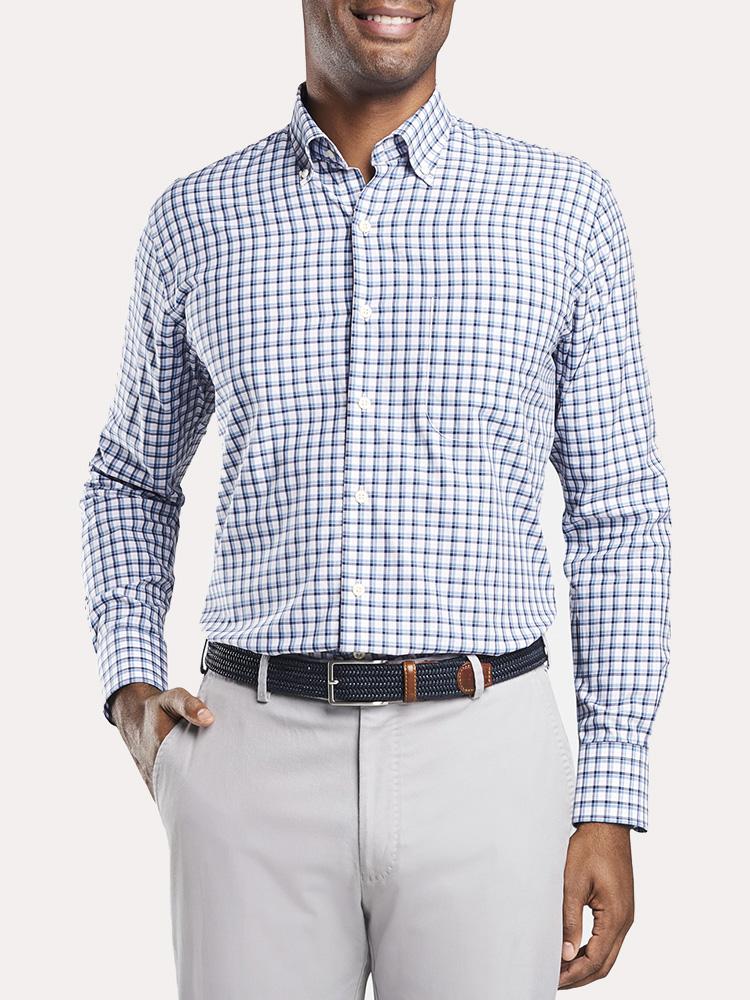 Peter Millar Crown Finish Camden Box Check Sport Shirt - Saint Bernard