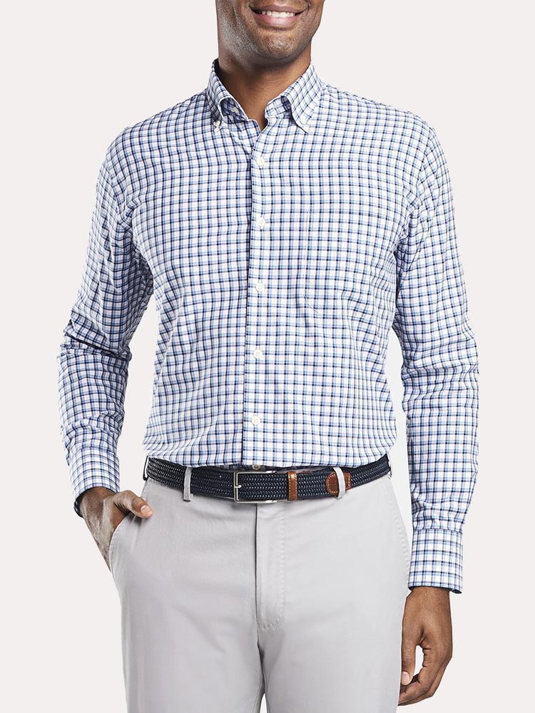 Peter Millar Crown Finish Camden Box Check Sport Shirt - Saint Bernard