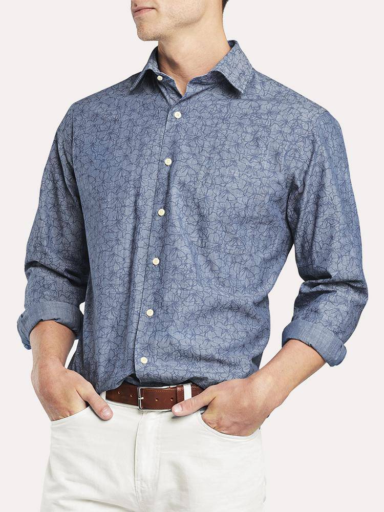 Peter Millar Meakanu Print Indigo - Saint Bernard