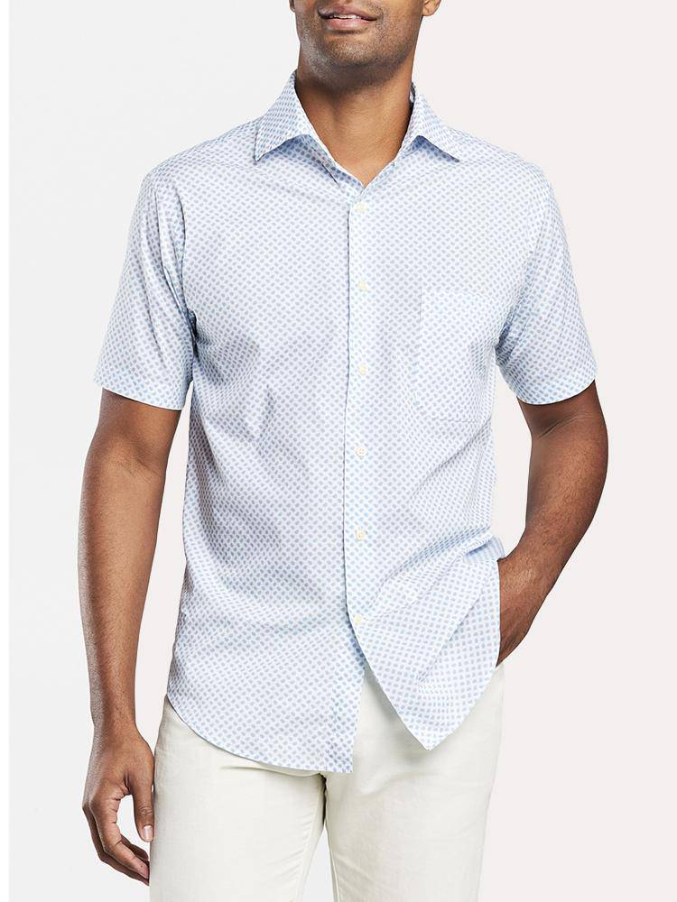 Peter Millar Beach Leaves Short Sleeve Sportshirt - Saint Bernard