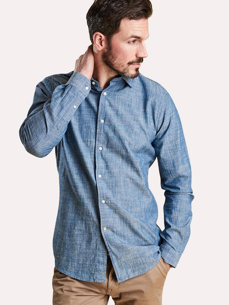 Barbour Men's Highfield Denim Tailored Shirt - Saint Bernard