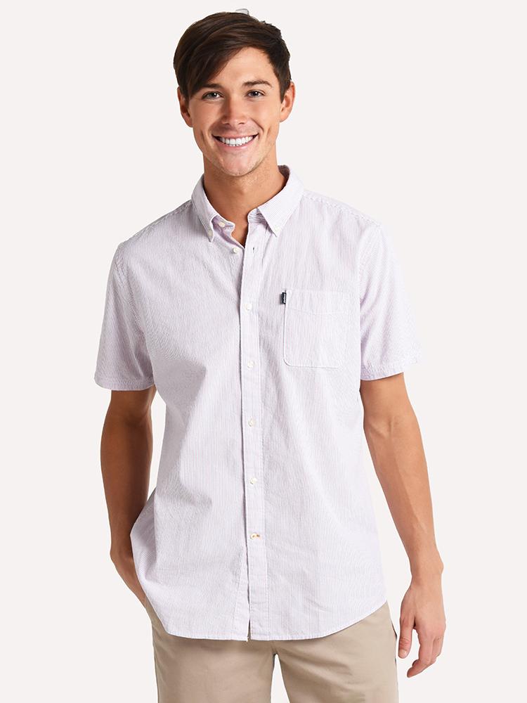 Barbour Men's Seersucker 3 Tailored Fit Shirt - Saint Bernard