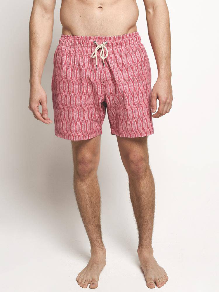 Faherty Brand Classic Boardshort 7inch Surfboard Leaf Print - Saint Bernard