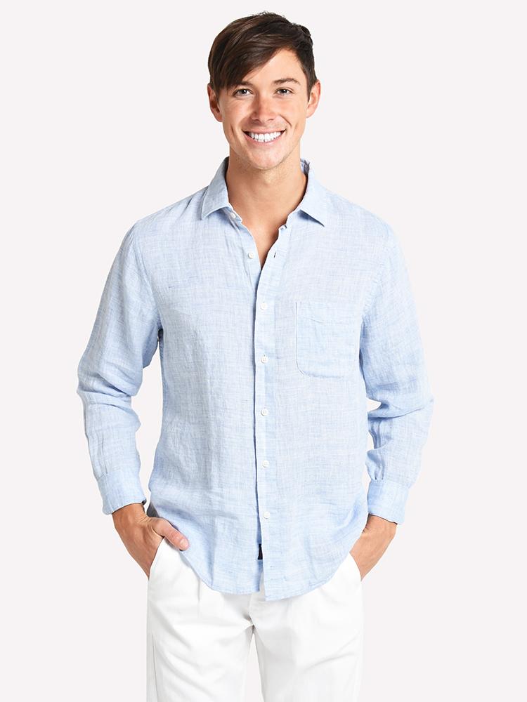 Faherty Brand Solid Linen AMK Shirt - Saint Bernard