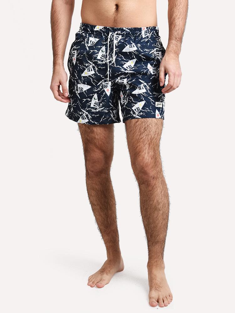 Bather Navy Windsurf Swim Trunk - Saint Bernard