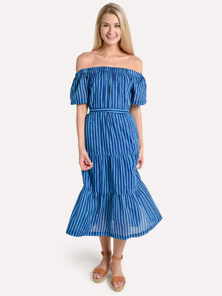 Oliphant Off Shoulder Midi Dress - Saint Bernard