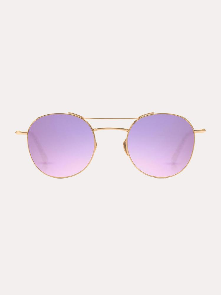 Krewe Orleans 24K Titanium + White Linen Sunglasses