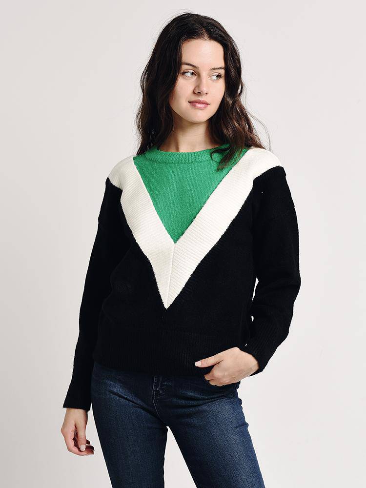 English Factory Color Block Knit Sweater - Saint Bernard