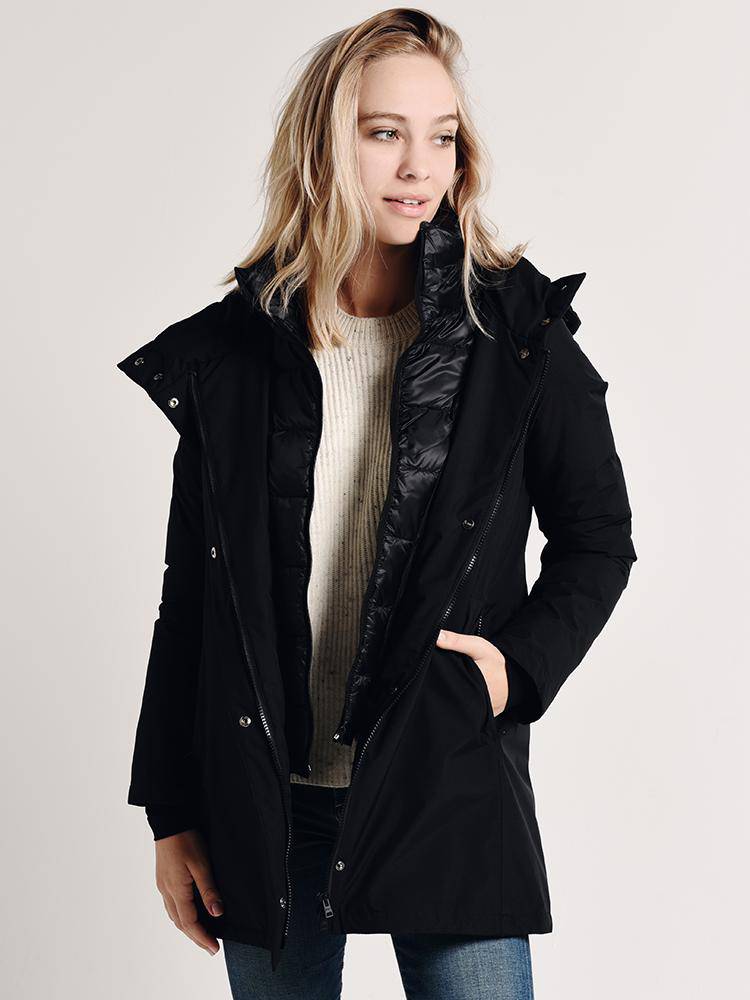 Herno Women's 2 Ply Goretex Waterproof A-Line Jacket with Removable Hood - Saint Bernard