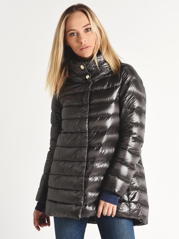 Herno Women's Classic Nylon Hi Lo A-Line Coat - Saint Bernard