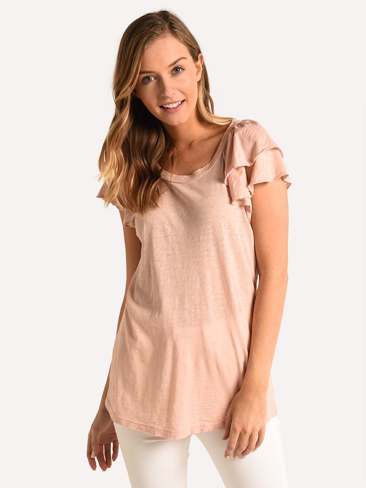Sundry Flutter Sleeve Tee - Saint Bernard