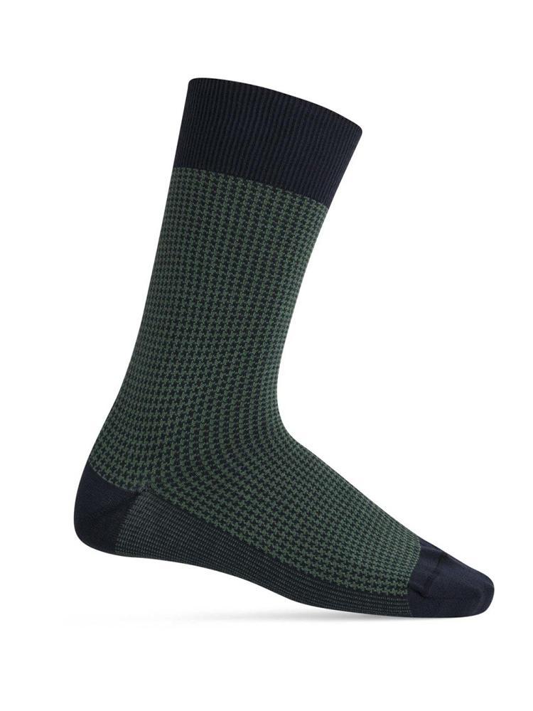 Peter Millar Crown Houndstooth Dress Socks - Saint Bernard