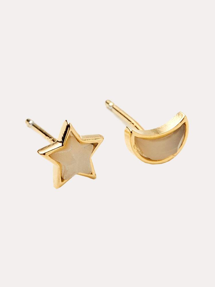Tai Star and Moon Mismatched Studs