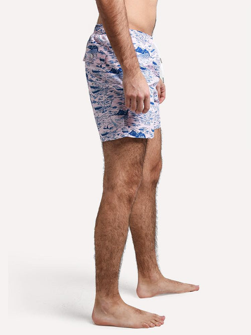 Bather Pink Motorboat Swim Trunk