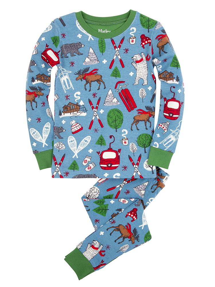 Hatley Boys' Vintage Ski Pajama Set - Saint Bernard