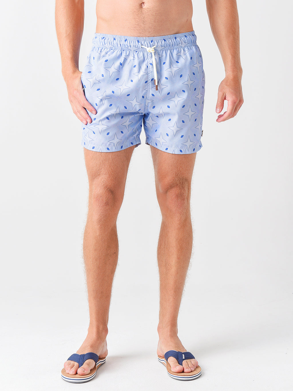 Retromarine Men's Psychedelics Stars Swim Trunk - Saint Bernard