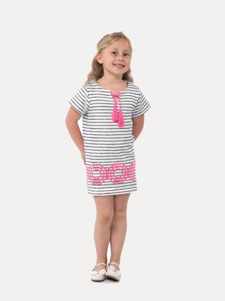 Sail To Sable Girls' Short Sleeve French Terry Dress - Saint Bernard