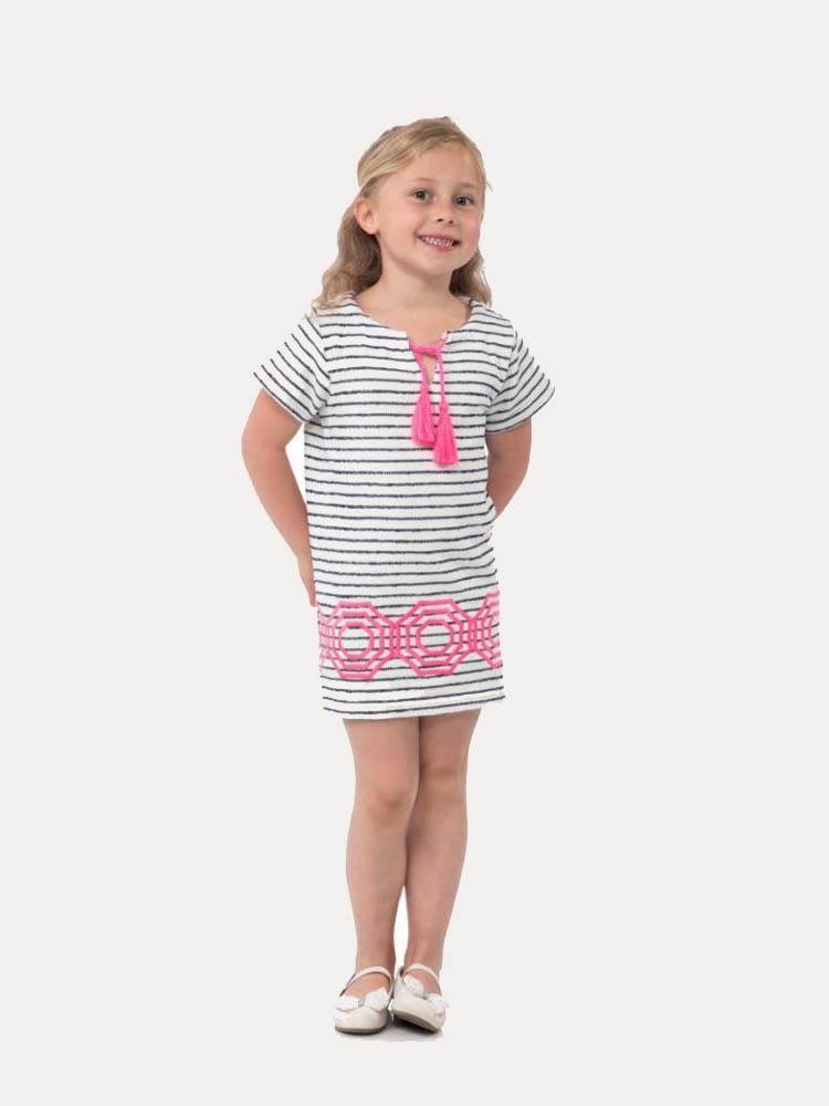Sail To Sable Girls' Short Sleeve French Terry Dress - Saint Bernard