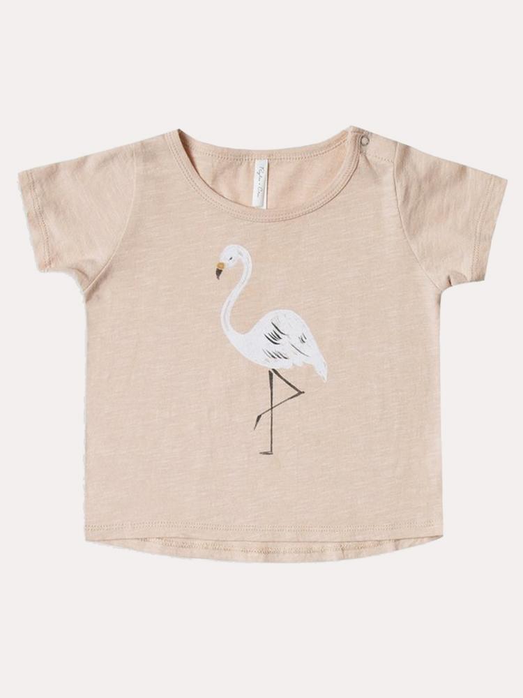 Rylee & Cru Little Girls' Flamingo Basic Tee - Saint Bernard