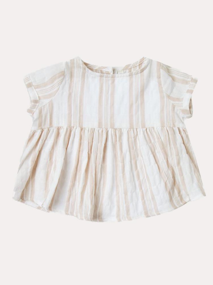 Rylie & Cru Little Girls' Sand Stripe Jane Blouse - Saint Bernard