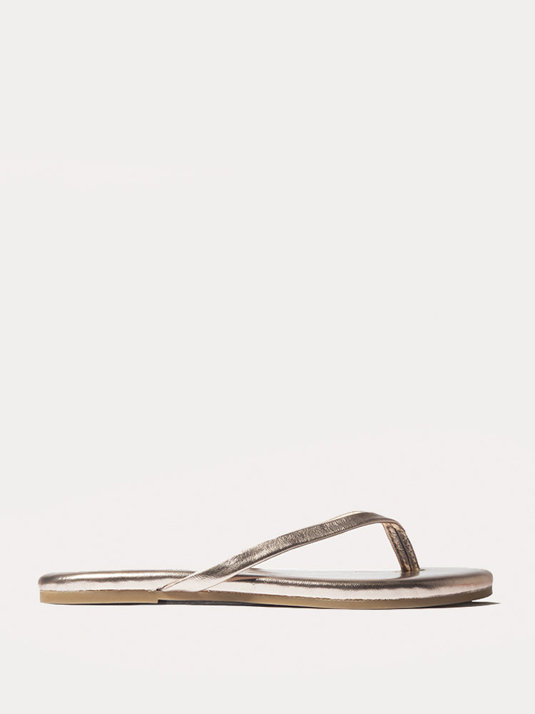Yosi Samra Rivington Roee Metallic Leather Flip Flop - Saint Bernard
