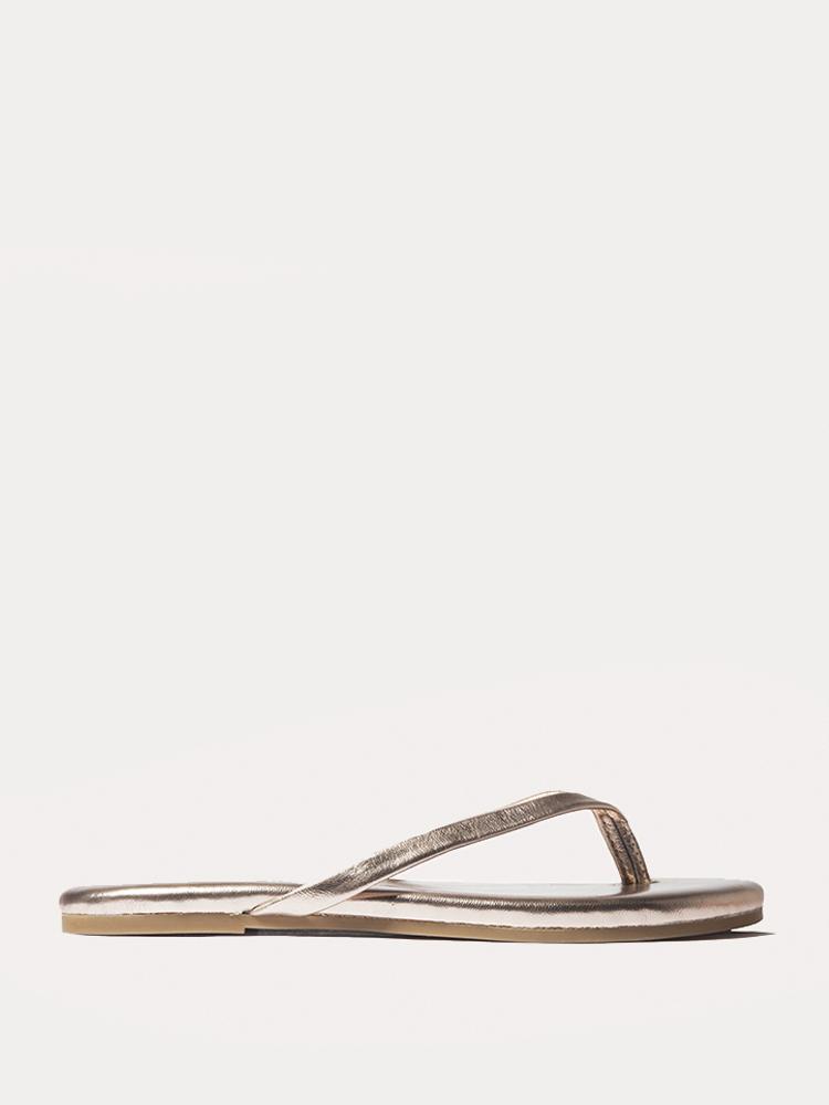 Yosi Samra Rivington Roee Metallic Leather Flip Flop - Saint Bernard