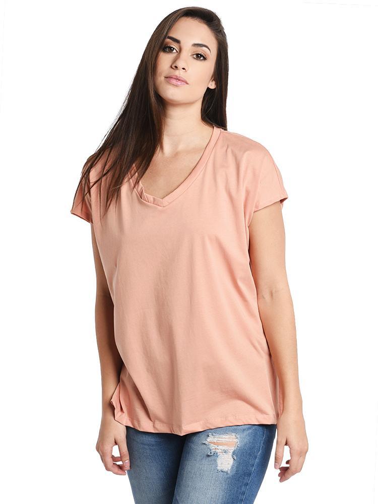 Ellison Boxy V Neck Tee - Saint Bernard