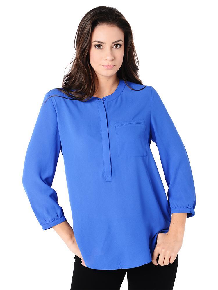 NYDJ 3/4 Sleeve Pleatback Top - Saint Bernard