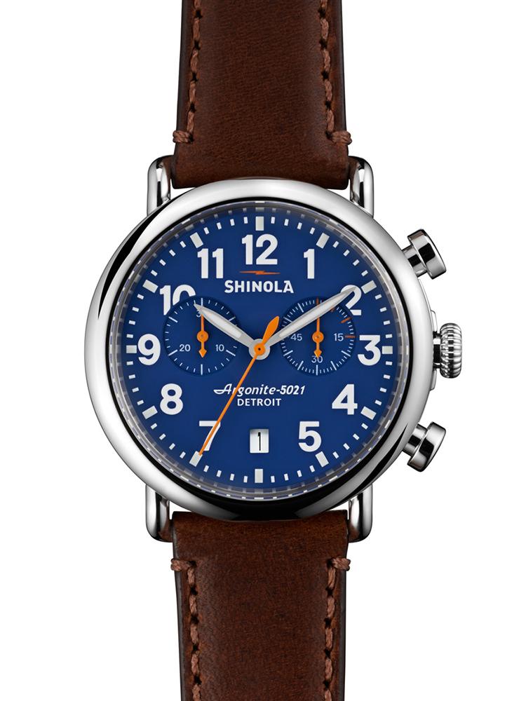 Shinola Runwell Chronograph Blue 41MM Watch - Saint Bernard