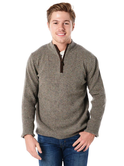 Saint Bernard Ribbed Zip Mock Sweater - Saint Bernard