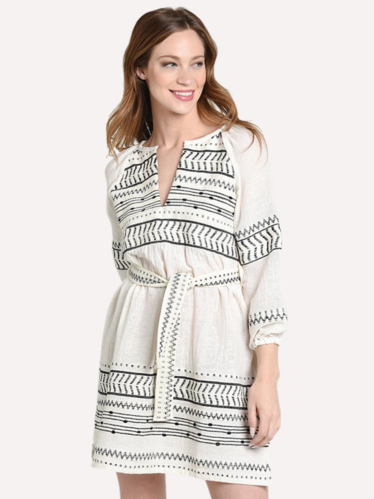 LemLem Women's Maya Blouse Dress - Saint Bernard