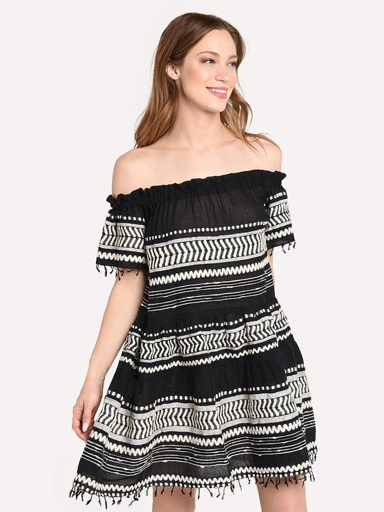 LemLem Maya Off Shoulder Dress - Saint Bernard