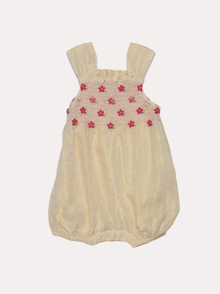 Hatley Little Girls' Tropical Flowers Baby Bubble Romper - Saint Bernard