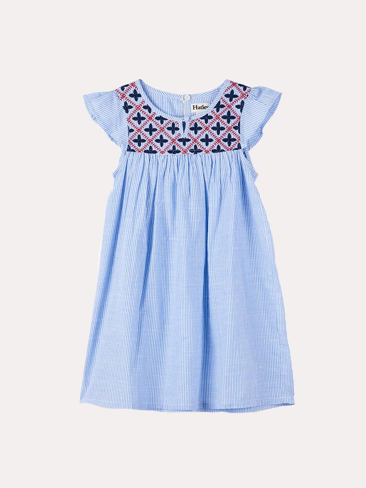 Hatley Girls' Nautical Stripes Embroidered Dress