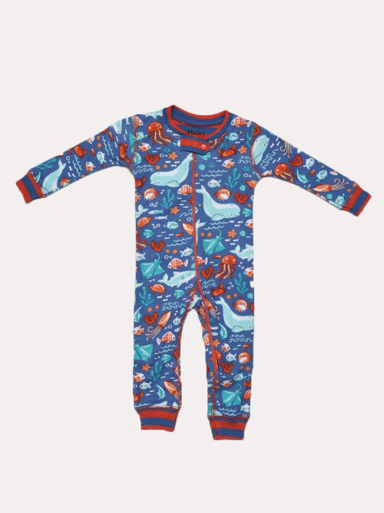Hatley Little Boys' Ocean Friends Organic Cotton Coverall - Saint Bernard