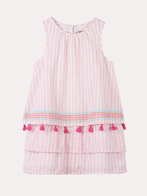 Hatley Girls' Tropical Stipes Layered Dress - Saint Bernard