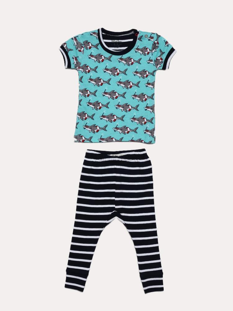 Hatley Little Boys' Snorkeling Sharks Organic Cotton Pajama Set