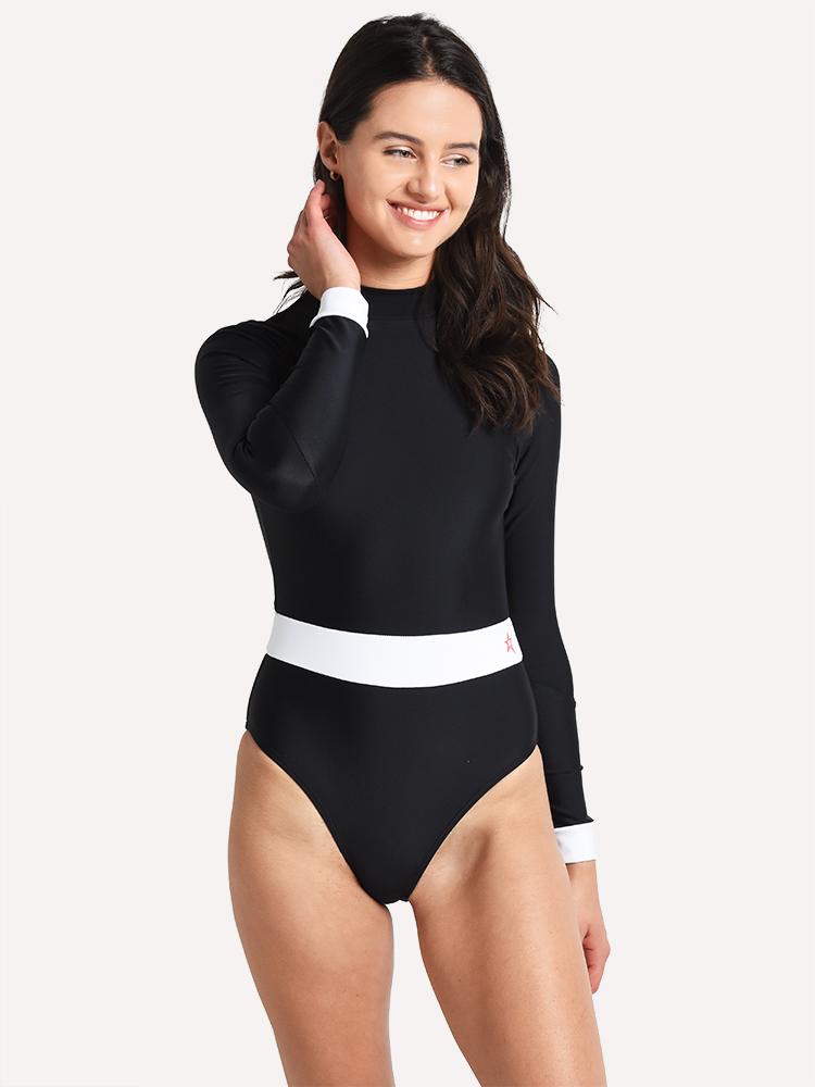 Perfect Moment Women's Wet Sprint Color-Block Long-Sleeve Swimsuit